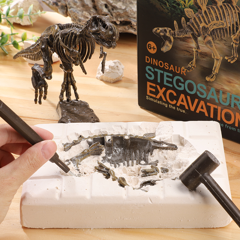 Children Dinosaur Archaeology Excavation Toy Treasure Fossil Skeleton Model Gem Handmade Diy Making Materials Creativity