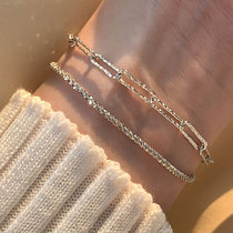 Wave light clear 925 pure silver Star river bestie bracelet ins brief lukewarm wind design sensation sparkling hand decoration Andromeda woman