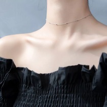 S925 Sterling Silver Necklace Women Short Simple Fashion choker Neck Chain Beaded Light Beaded Summer choker Gift
