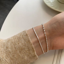 Minimalist Design Sensation of the Star Double Layered Rice Grain Bracelet S925 Pure Silver Sparkling Femininity 2022 New 100 lap