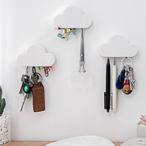 Door hanging key holder Magnetic entrance door storage artifact Suction iron stone hook creative wall hanging wall free drilling
