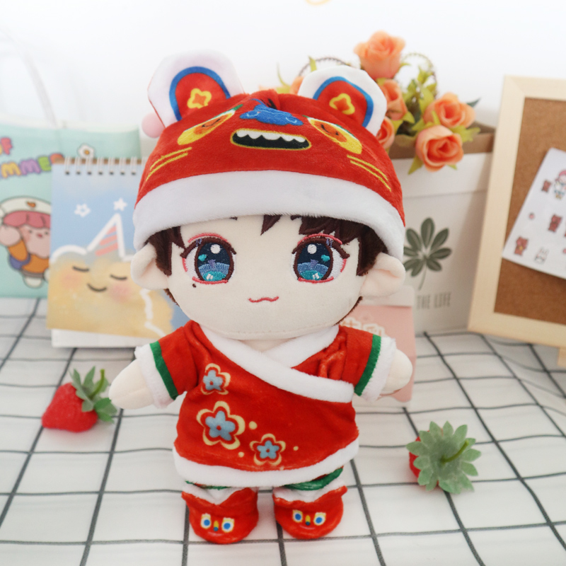 Red & Tiger Festive Suitgoods in stock Zhang zhehan Gong Jun doll 20 centimeter cotton bjd  Star Doll Human form doll clothes girl student gift