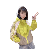 European hooded jacket for women 2024 new hot style autumn thin breathable outdoor contrasting color sun protection jacket