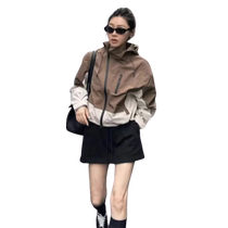 American retro jacket for women in autumn and winter loose and casual design for small people contrasting color sports baseball uniforms