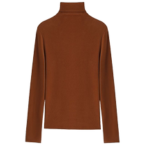 High collar double-sided German velvet bottoming shirt for women in autumn and winter 2024 new style plus velvet and thickened inner with brushed pile collar top