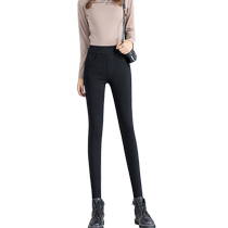 Leggings for womens outer wear in autumn and winter new style high-waisted tight-fitting warm plus velvet thickened small black pants magic pencil pants