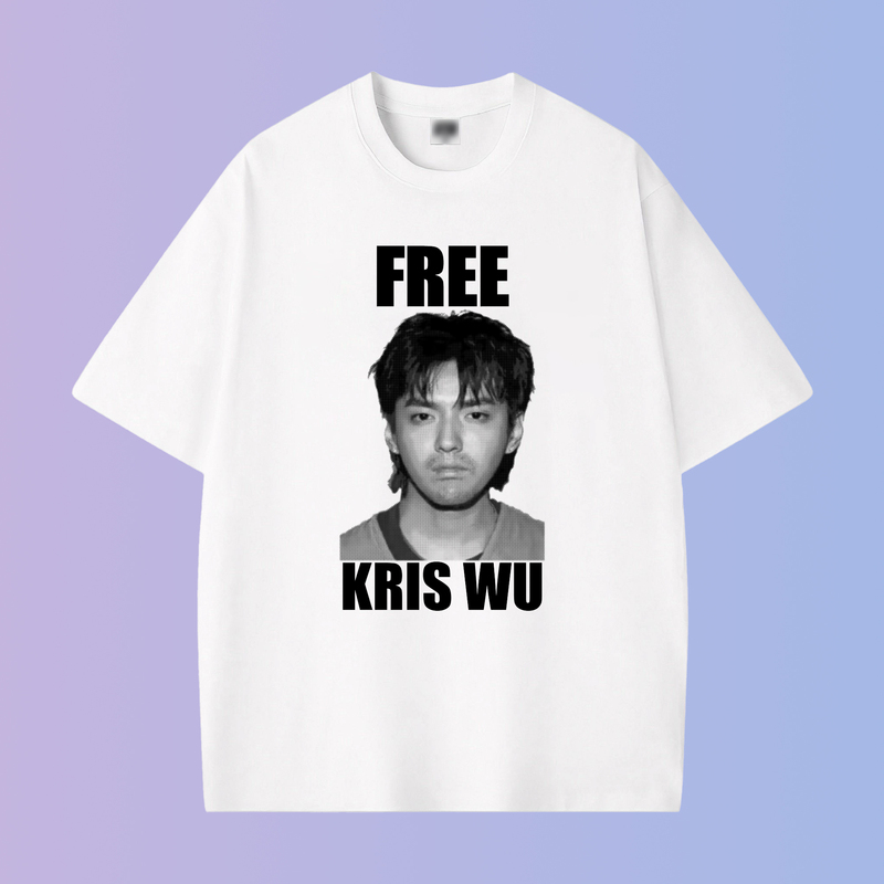 Free Style Retro Character Print Short-Sleeve T-Shirt by Chris Wu, Fun Print, Unisex, Heavy Cotton