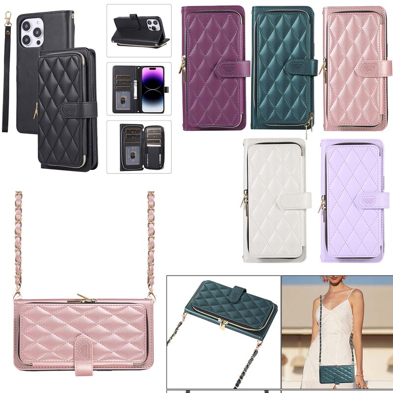 Suitable for Samsung Galaxy A17/A37/A27/A54/A53/A33/A16/A22/A52/A72/A35/A55 All-Inclusive Zipper Leather Case Flip Phone Case Protective Shell Anti-Fall