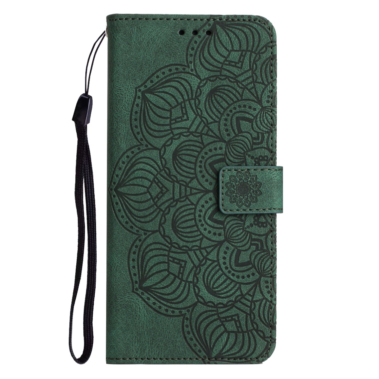 Wallets Folio Flip Magnetic Synthetic Leather Card Holder Folding Stand Embossed Mandala Flower S23, S23 Plus, S23 Ultra