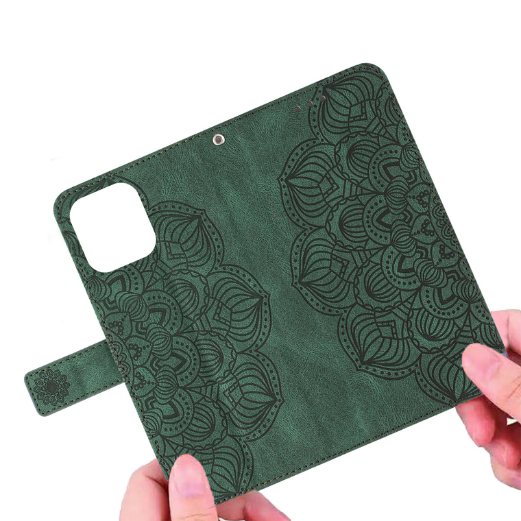 Wallets Folio Flip Magnetic Synthetic Leather Card Holder Folding Stand Embossed Mandala Flower S23, S23 Plus, S23 Ultra
