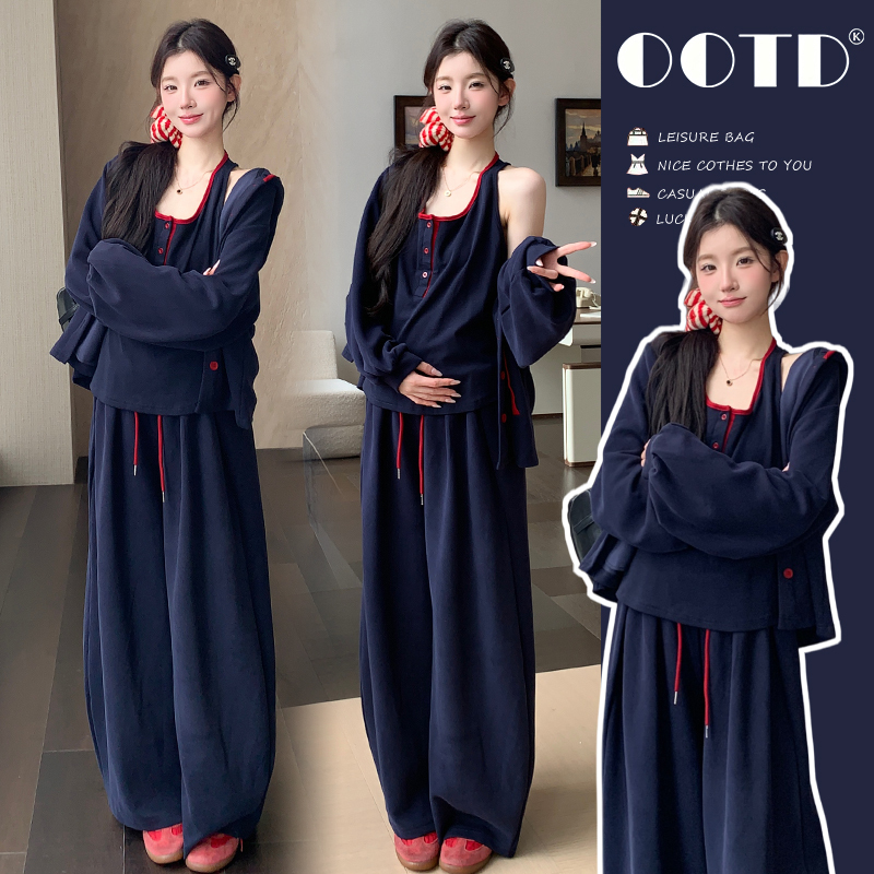 Maternity Wear Autumn Set 2026 New Fashion Casual Style Pregnant Mom Outfit Complete Set Vest Patchwork Jacket Pants Maternity Wear Autumn Set 2026 New Fashion Casual Style Pregnant Mom Outfit Complete Set Vest Patchwork Jacket Pants