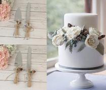 New wedding cake shovel hand - made sun ribbon with natural linen bakery knife cake shovel pizza