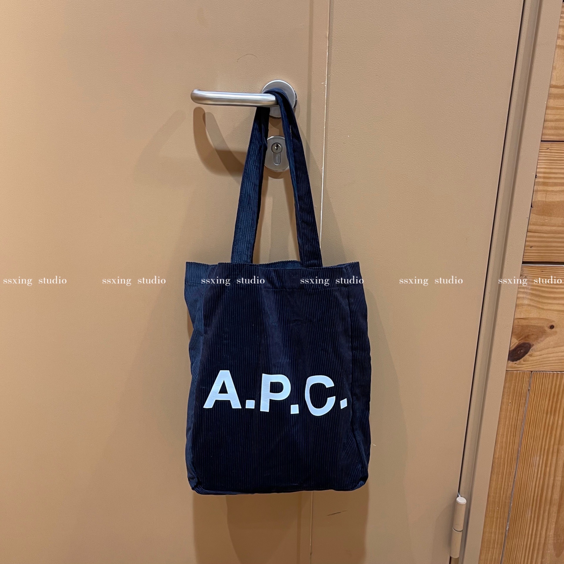  APC SSXING自制款絲絨帆布包 黄色条纹Product Thumbnail