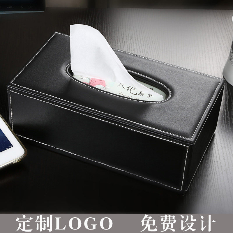 European-style leather tissue box living room home office practical paper box simple creative paper box custom logo