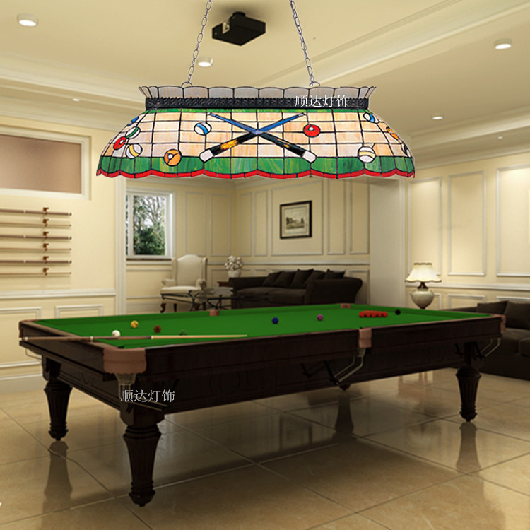 Snooker table billiard billiard ENERGY SAVING CHANDELIERS PRIVATE CLUB VILLA CLUB SPECIAL RECTANGULAR CRADLE GLASS LIGHT 