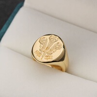European and American British royal family crest ring niche golden retro seal stamp men's trendy tail ring light luxury