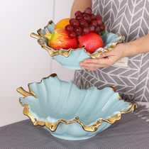 Ceramic Fruit Pan Nordic Light Luxurious Wind Modern Living Room Tea Table Dry Fruit Pan Creative Home Big Snacks Candy Basin