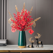 Upscale light and luxurious winter green red fruits and fruits Candido Fake Flowers Simulation Flowers Wedding Pendulum Pieces Jo Relocating Living Room Table Decoration Furnishing