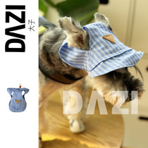 DAZI original summer style striped blue pet cat and dog sun visor decorative hat