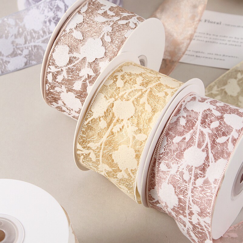 10 Yards Lace Mesh Ribbon With Snowflake Pattern - Hollow Out Sheer Net Trim For DIY Hat Flower Bouquet Craft Supplies_voghion.com