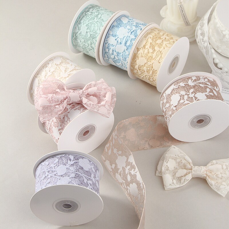 10 Yards Lace Mesh Ribbon With Snowflake Pattern - Hollow Out Sheer Net Trim For DIY Hat Flower Bouquet Craft Supplies_voghion.com