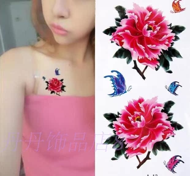 Nữ không thấm nước nhãn dán hình xăm bướm cơ thể hoa nhỏ painted tattoo Hàn Quốc dán hai tặng một miễn phí hình xăm dán kín tay