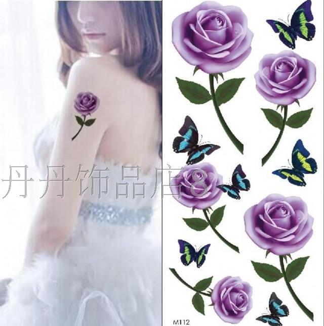 Nữ hình xăm không thấm nước sticker tím tăng cánh tay bướm hoa ngực tươi dán hình xăm nhỏ cơ thể hình dán xăm đẹp