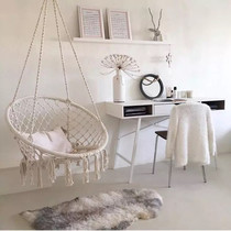 Ins Nordic creative cotton rope woven tassel hanging chair hanging basket hammock living room balcony children's room dormitory swing