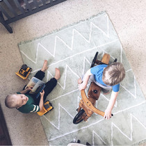 Ins nordic wind children's room tassel wavy cotton mat preschool education place home color carpet photo props