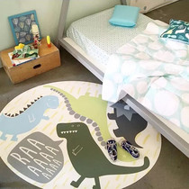 Ins nordic dinosaur pattern circular floor mat carpet game mat tent mat children's room decoration photo props