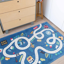 ins nordic wind blue road floor mat carpet baby game mat climbing mat children's room decoration photo props