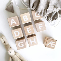 Ins Nordic custom early education puzzle wooden square building blocks digital letter combination ornaments photo props