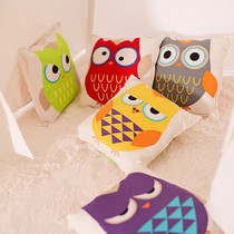 Ins Nordic style cotton canvas owl pillow baby pillow tent with matching square pillow children's room decoration