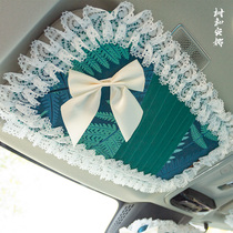 Shuhe Anna Car Sun Visor Cover CD Holder Bag Car Interior Decoration Fabric Lace Goddess