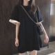 Черная футболка, платье-футболка