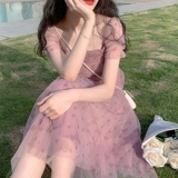 Летняя одежда, милая длинная юбка, шифоновое платье, коллекция 2022, французский стиль, в цветочек