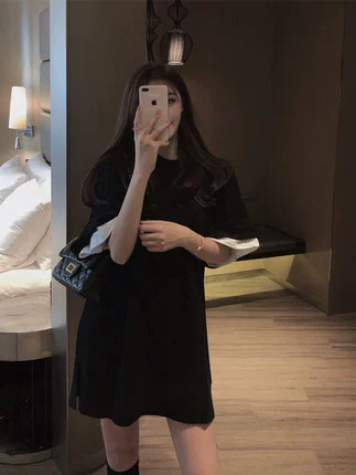 Комплект, футболка с коротким рукавом, брендовая мини-юбка, платье, в корейском стиле, подходит для подростков, короткий рукав