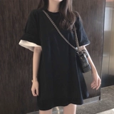 Комплект, футболка с коротким рукавом, брендовая мини-юбка, платье, в корейском стиле, подходит для подростков, короткий рукав