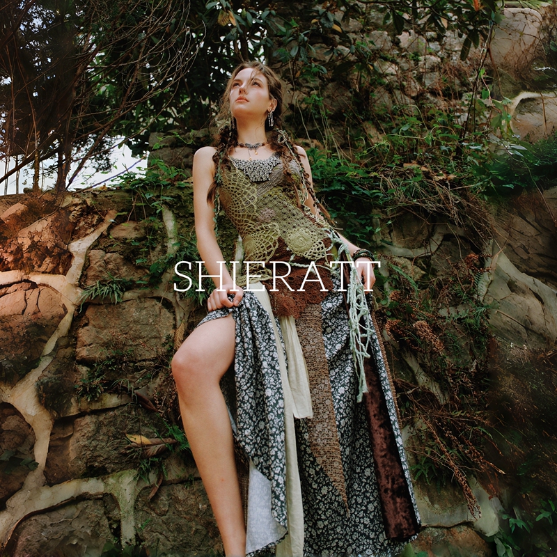 Shieratt【Tess】Nomadic Style Lace-Up Art Vintage Dress Nepalese Fairy Embroidery Dress