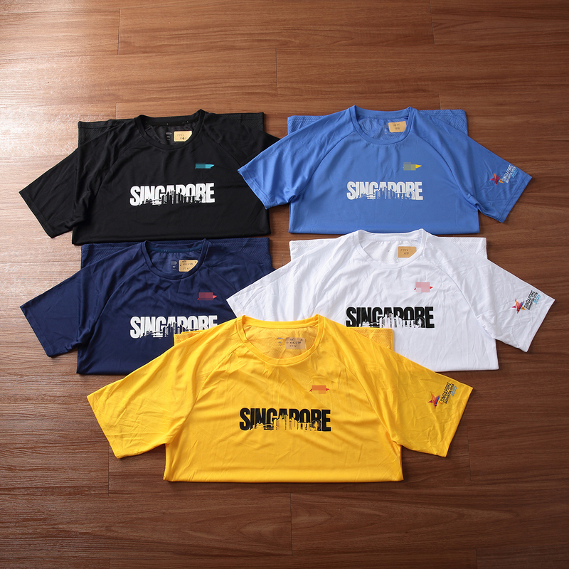 Fd56 # Original D Overseas Edition Singapore 2025 Open Men's Badminton Sports Short-Sleeve T-Shirt Xs-5Xl