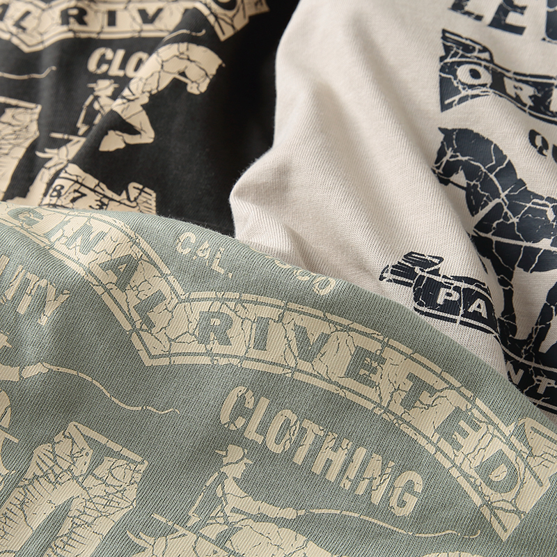 Bk12 # Foreign Trade Original D Lvs Century-Old Double Horse Large Logo Men's Standard Fit Short-Sleeve T-Shirt S/M/L Sizes