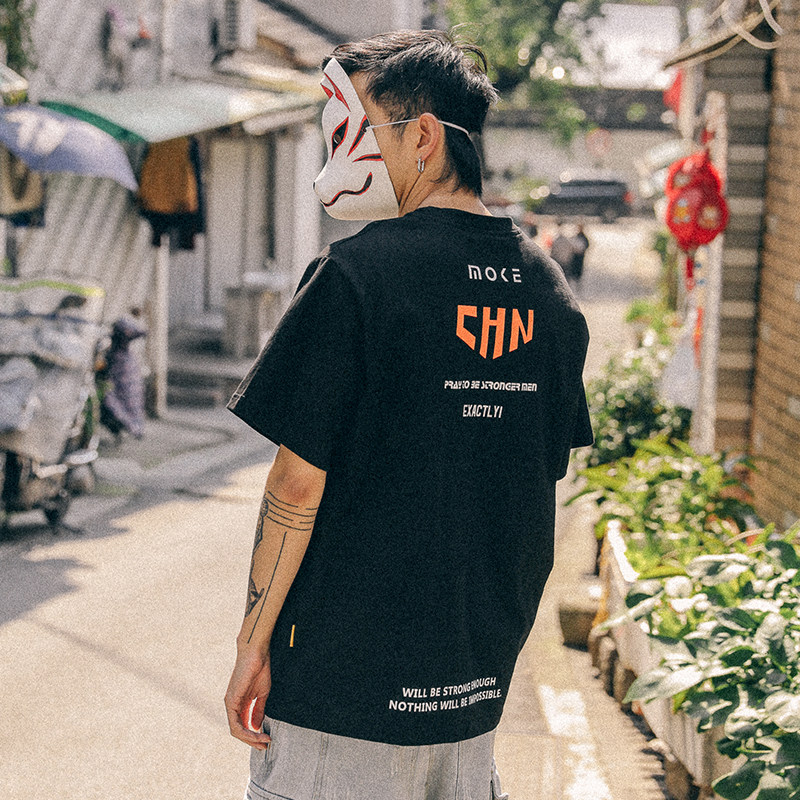 Full Village 2021 Summer new short sleeves T-shirt Guys Tide Cards Loose Casual 100 Lap Collar 50% Half Sleeves Tide 