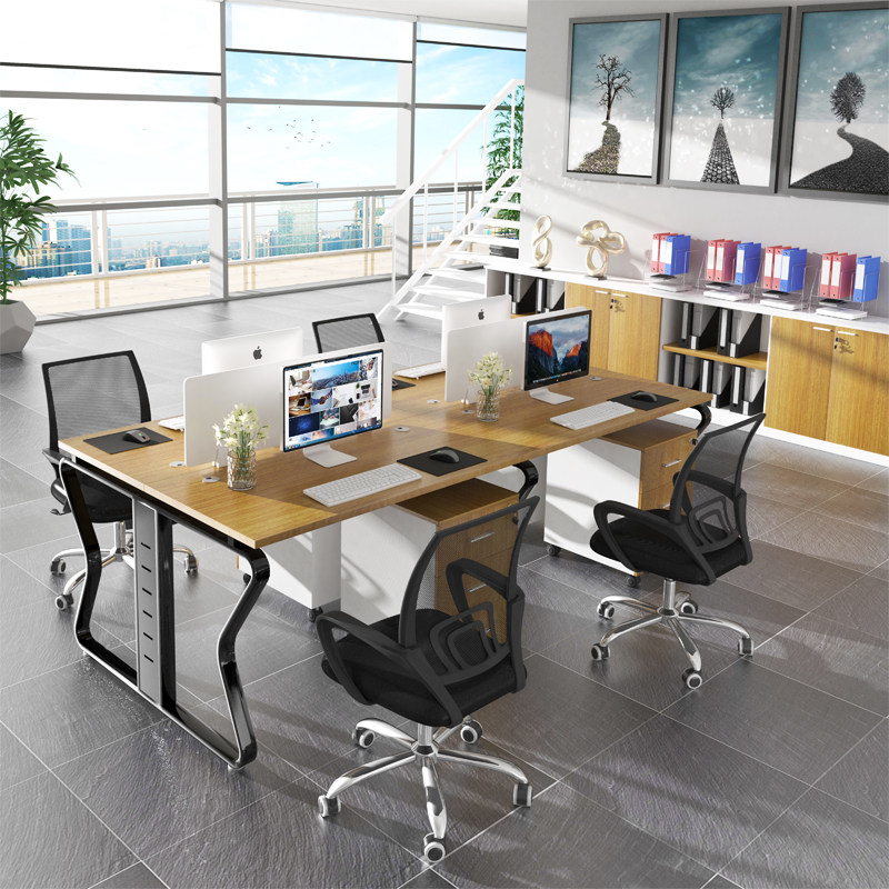 Desk minimalist modern staff four-place screen partition table and chairs Combined single double-position six-member working position holder