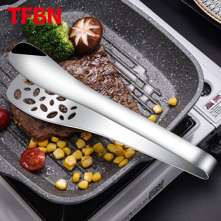 TFBN steak clip 304 stainless steel food clip lengthened silicone steamed bread food barbecue special