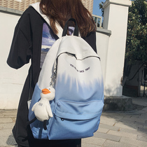 Female Korean version of Harajuku ulzzang high school students canvas backpack simple trend personality backpack