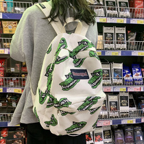 Graffiti backpack female college students simple summer high value schoolbag original niche large capacity good-looking backpack