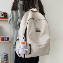 Advanced sense schoolbag Korean version of Harajuku ulzzang junior high school students solid color backpack bag large capacity female college students tide