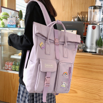 Net red shoulder bag 2021 new school bag female student fashion travel backpack large capacity computer bag 15 6 inch