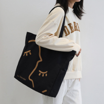 ins canvas bag chic2020 New Tide large capacity female shoulder bag Japanese minority college students Class bag female