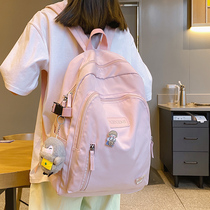 Large capacity schoolbag Korean version of Harajuku high school students campus backpack female wild ins solid color Net red shoulder bag niche